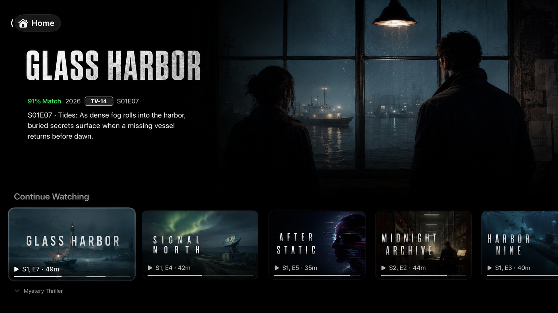 Vortexo Continue Watching row on Apple TV