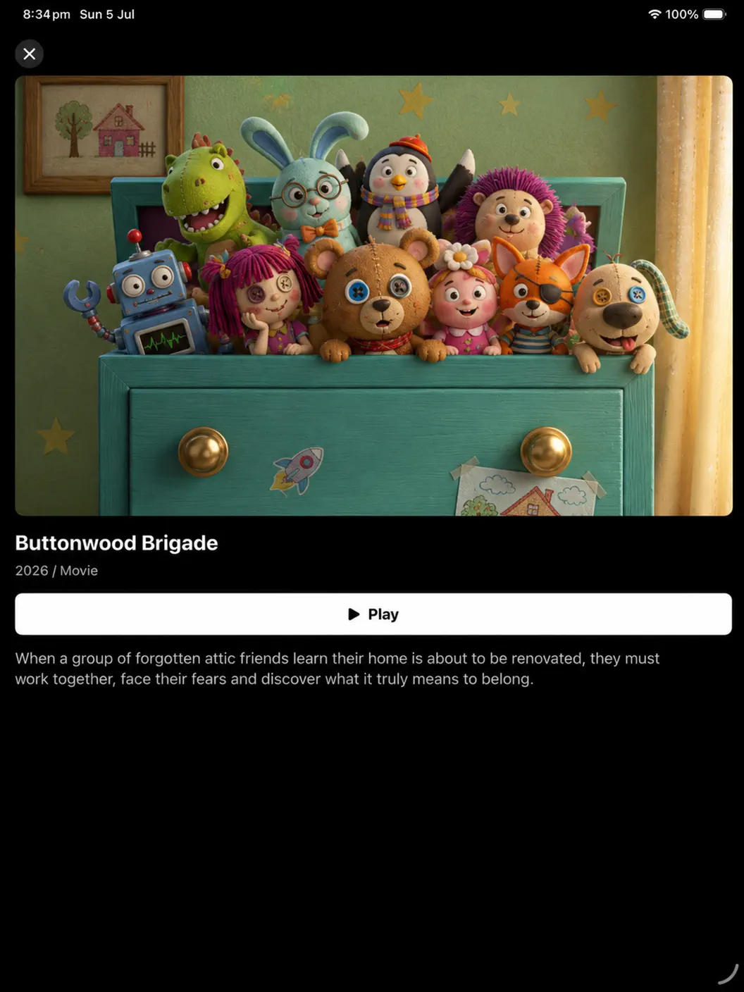 Movie details in Vortexo on iPad